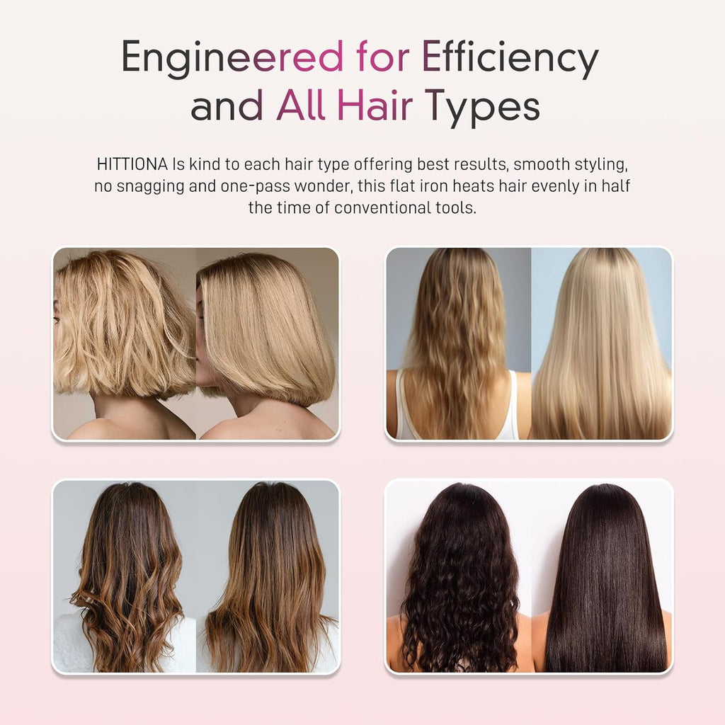 Flat Iron Hair Straightener – 1.75” Ceramic Infrared Ionic Flat Iron with 5S Fast Heat-Up, Anti-Frizz Styling for All Hair Types