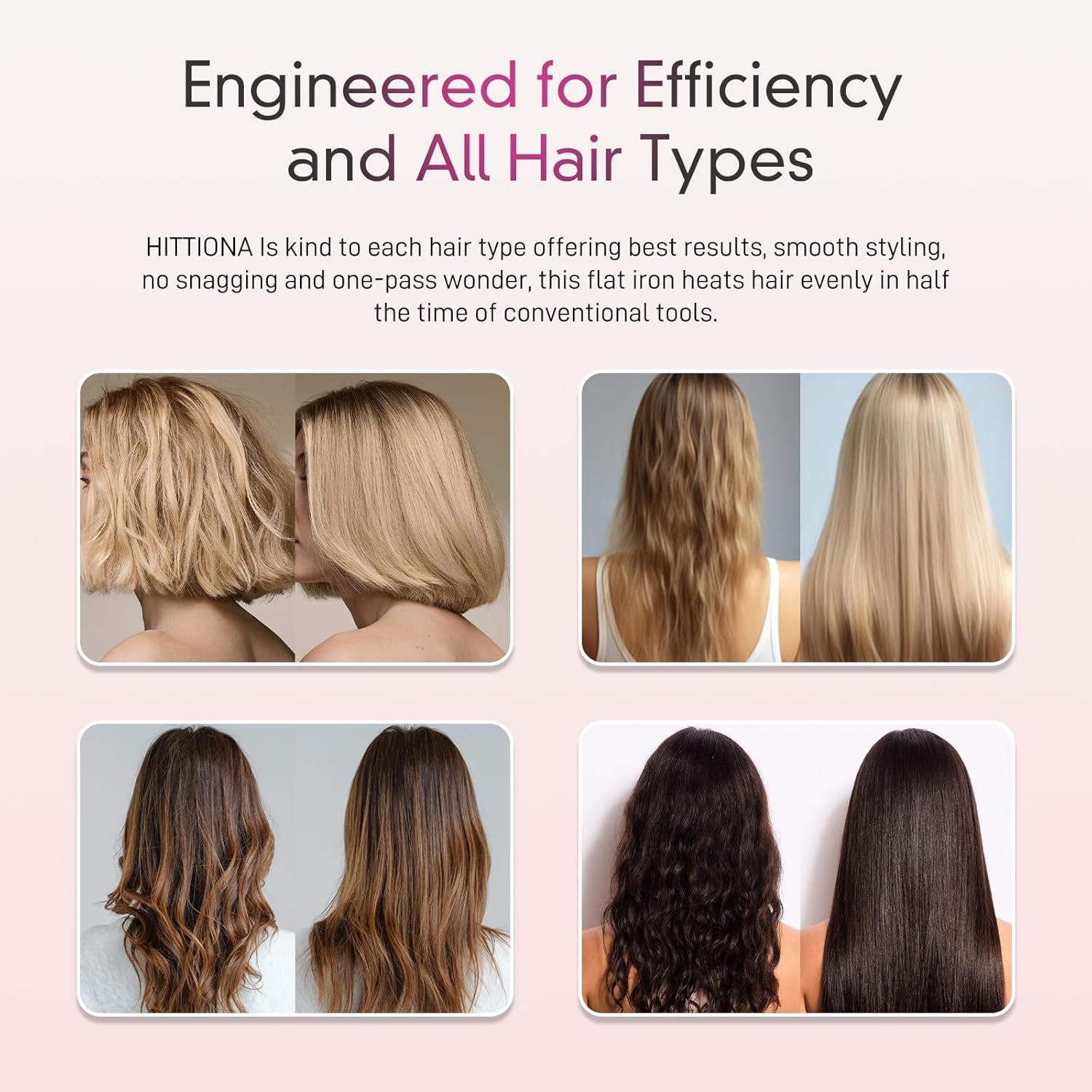 Flat Iron Hair Straightener – 1.75” Ceramic Infrared Ionic Flat Iron with 5S Fast Heat-Up, Anti-Frizz Styling for All Hair Types