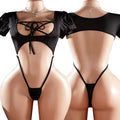 Cool Sexy Lingerie Set Porn Tights Women Lace Transparent Bra & Brief Set Erotic Costumes One Piece Bodysuit Sex Underwear Suits