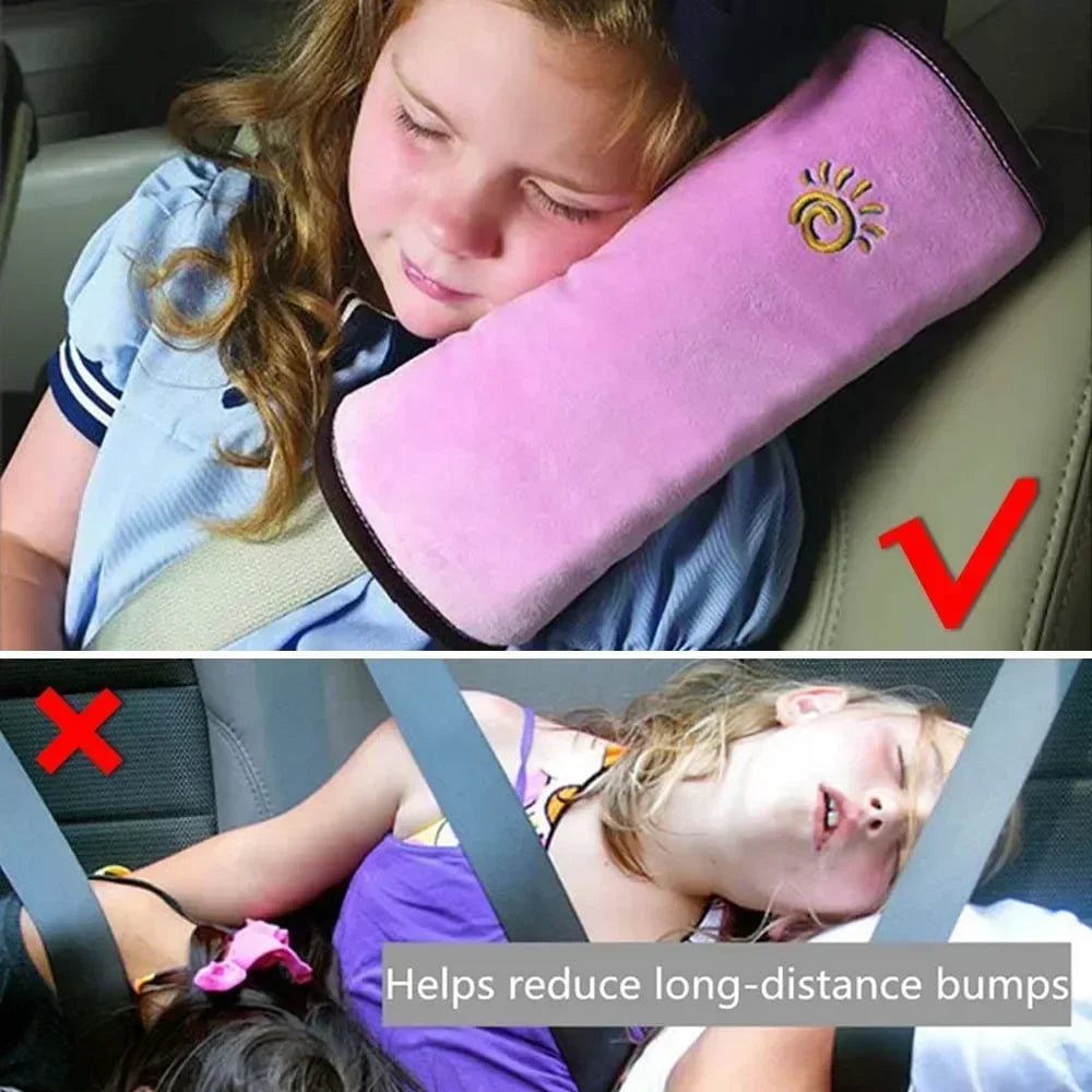 Adjustable Universal Car Seat Belt Pillow for Kids Plush Shoulder Head Protector Baby Sleeping Pad Comfortable Travel Accessory