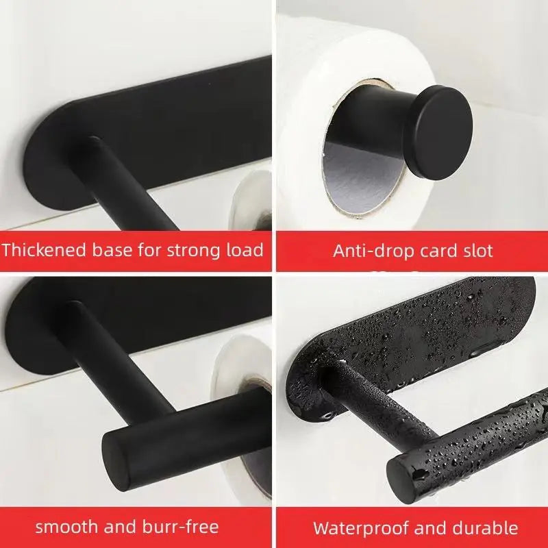 Wall Mounted Toilet Paper Holder, Toilet Paper Organizer, Self Adhesive Stainless Steel Roll Paper Dispenser for Kitchen Bathroom, Bathroom Accessories, #GLOBAL PICKS