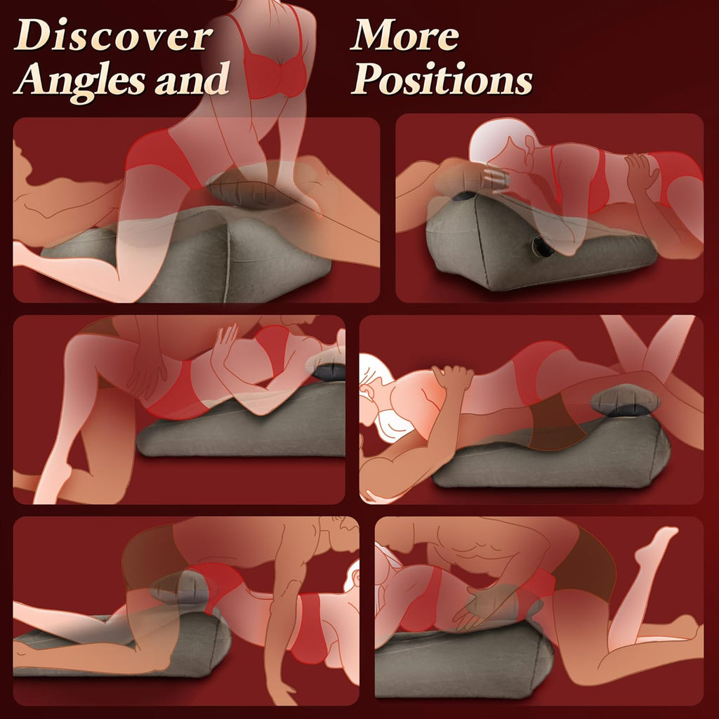 Sex Toys Adult Toys, Sex Pillow Position Cushion Triangle Inflatable Position Pillow, Couples Sex Toys Sex Wedge Velvet Pillow for Bedroom, Sex Accessories for Men Women Couples