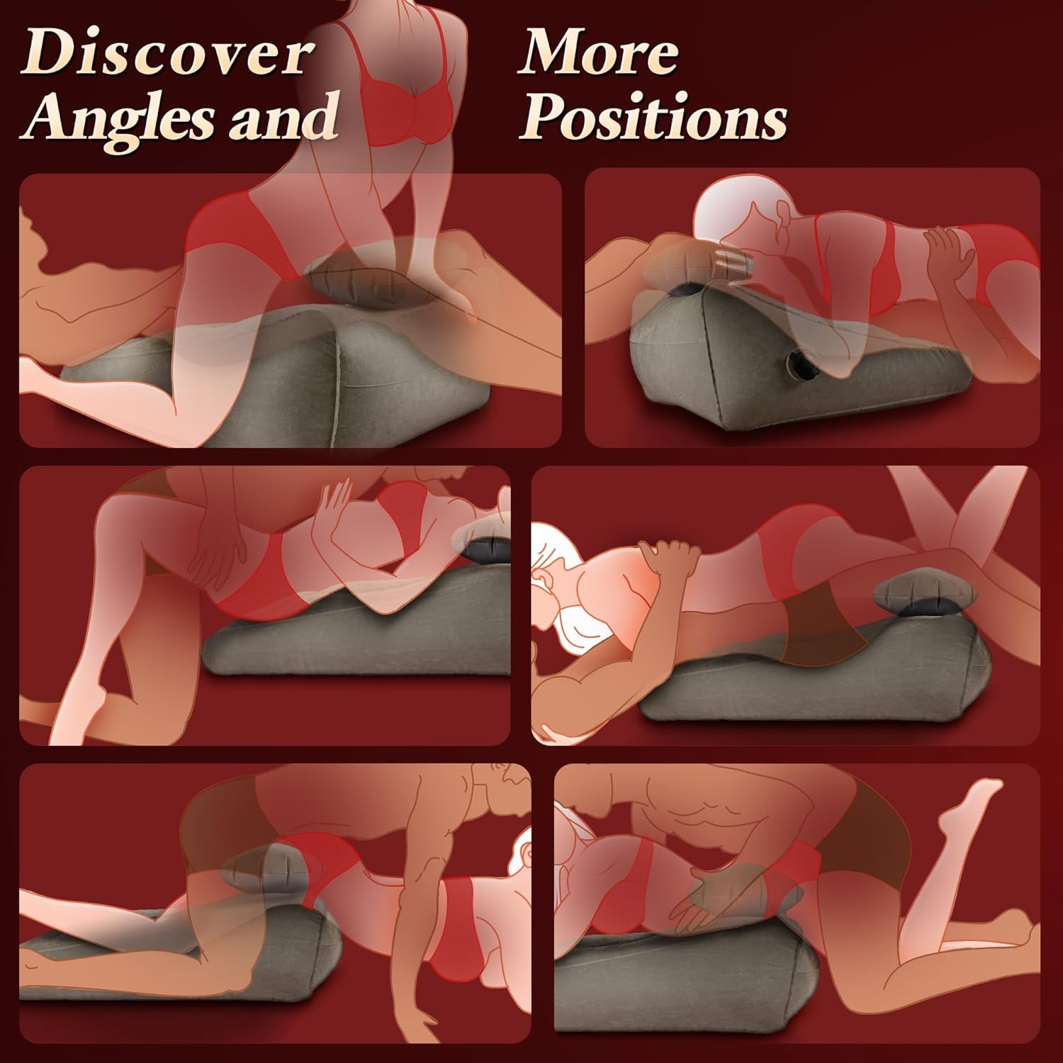 Sex Toys Adult Toys, Sex Pillow Position Cushion Triangle Inflatable Position Pillow, Couples Sex Toys Sex Wedge Velvet Pillow for Bedroom, Sex Accessories for Men Women Couples