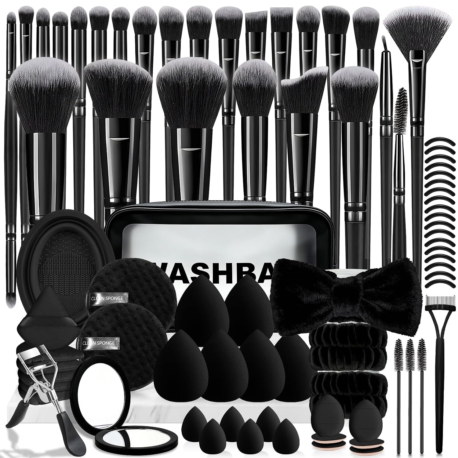 80PCS Makeup Brushes, Makeup Brush Set Professional Makeup Kit Multi-Functional Makeup Tool Set with Case Facial Makeup Accessories,Brush Set Eye & Makeup Sponge(Black)