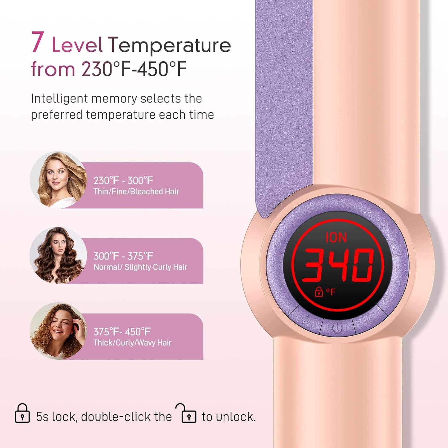 Flat Iron Hair Straightener – 1.75” Ceramic Infrared Ionic Flat Iron with 5S Fast Heat-Up, Anti-Frizz Styling for All Hair Types